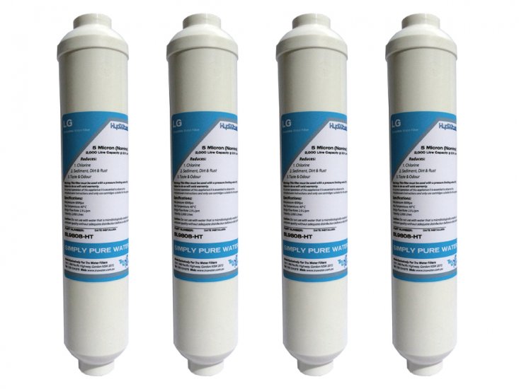 4 x LG 3890JC2990A External In Line Fridge Water Filter - Click Image to Close