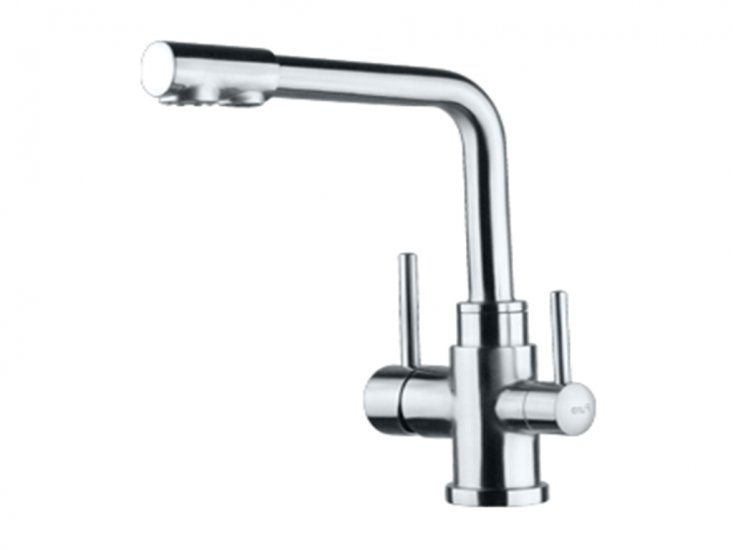 3 Three Way Mixer Tap Hot Cold & Pure 304 Stainless Steel Short - Click Image to Close