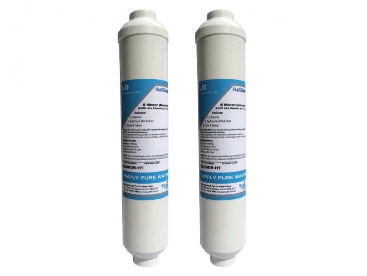 2 x LG 3890JC2990A External In Line Fridge Water Filter - Click Image to Close