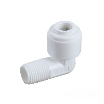 1/4" Tube Quick Connect x 1/4" Male NPTF Thread Elbow - Click Image to Close