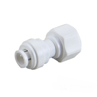 1/4" Tube Quick Connect x 7/16-24 UNS Female Tap Thread Straight - Click Image to Close